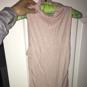 Light pink high neck crop top